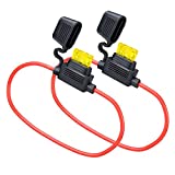 MUYI 2 Set Standard Blade Fuse Holder 14 Gauge Waterproof Pigtail Inline Fuse Holder with 20A ATC Fuses