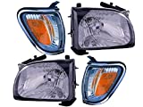APA Replacement Headlight Signal Lamp Combination Set for 2001 2002 2003 2004 Tacoma Pickup with Bulbs Pair