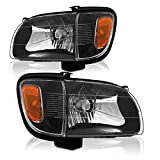 AS Headlights Assembly For 2001-2004 Toyota Tacoma Headlights+Corner Signal Parking Lamps Black Housing - Driver & Passenger Side 01 02 03 04