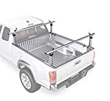 AA-Racks Model APX2501 75" Full-Size Pickup Truck Ladder Racks Low-Profile Height-Adjustable Utility Aluminum Truck Bed Rack with Load Stops-Silver