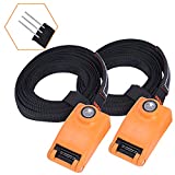 Playinyard Locking Tie Down Strap Heavy Duty, 2 Pack Upgraded Locking Straps with 3 Stainless Steel Cables for Taking Surfboard, Boat, Kayak, Bike, Canoes, 10 Ft Each