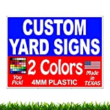 VIBE INK Custom Two-Color Yard Signs - 2 Colors Front & Back Printing - 4MM Corrugated Plastic Lawn Sign (Bundle 100-24" x18 - Good for Election Political Campaigns, Business, Schools, & More!