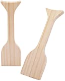 Nicunom 2 Pack Wood Grill Scraper, Wooden BBQ Grill Cleaner Tool, Cleans Top and Between Grates, Safe Replacement for Wire Bristle Brush, No Bristles