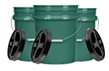 House Naturals 5 Gallon Buckets pails with Screw on Gamma Lids Black - Food Grade - BPA Free -( Pack of 3 ) Made in USA
