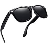 Joopin Unisex Polarized Sunglasses Men Women Retro Designer Sun Glasses (Gloss Black)