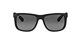 Ray-Ban Mens Square Sunglasses Black Frame Grey Lens Small