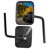 BESTAOO Aluminum Doors Off Mirrors for Jeep Wrangler JK JL & Gladiator JT, Anti-shake and Wider View Side Mirrors, Quick Install Door Hinge Mirror for Safe Doors Off Driving - 1Pair