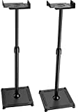 PERLESMITH Universal Speaker Stands Height Adjustable Extend 30.7 to 42.5 Holds Satellite Speakers & Bookshelf Speakers up to 11lbs-1 Pair PSSS2 Black