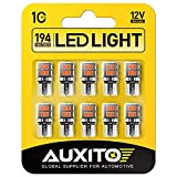 AUXITO 194 LED Light Bulb Red 168 2825 W5W T10 Wedge 14-SMD LED Replacement Bulbs for Car Dome Map Door Courtesy License Plate Lights, Pack of 10