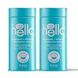 "hello Antiplaque & Whitening Eco-Friendly Travel Toothpaste Tablets Gently Remove Surface Stains, Natural Peppermint 120 Count (Pack of 2)"