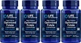 Life Extension High Potency Optimized Folate L-Methylfolate 5000 mcg 30 Vegetarian Tablets - 4-Pak