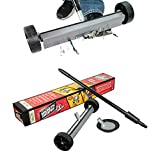 Quick-Release Magnet 2-in-1 Combo Kit, 14-Inch Magnetic Sweeper and 3 -Inch Disk for Easy Metal Debris Clean-Up, Magnet On Wheels with Adjustable Telescopic Handle - Joyful Flappers