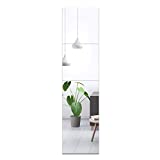 EVENLIVE Full Length Mirror Tiles, Frameless Wall Mirror 12 Inch 4 Pieces, Body Mirror, Long Mirror, Gym Mirrors for Home Gym, Used as Door Mirror, Closet Mirror, Room Mirror, Easy to Install