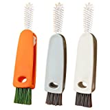 3 PCS 3 in 1 Tiny Bottle Cup Lid Detail Brush Straw Cleaner Tools Water Bottle Cleaning Crevice Brush for Bottles Carrot Clean Brushes for Nursing Bottle Cups Cover