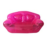 Inflatable Clear Pink Double Person Sofa Blow UP Chairs Portable Camping Yard Couchs Inflatable Patio Furniture