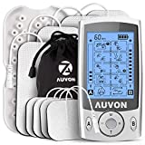 AUVON Dual Channel TENS Unit Muscle Stimulator Machine with 20 Modes, 2" and 2"x4" TENS Unit Electrode Pads