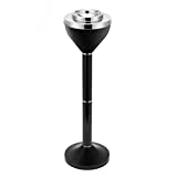 CO-Z Ashtray with Lid, Smokeless Standing Outdoor Ashtray for Home Garden Patio Cigarettes Ash Butt Disposal, 24"or 16.5" Stainless Steel Windproof Stand Outside Cigar Container Ash Tray, Black