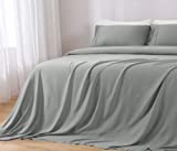 GOKOTTA 100% Bamboo Sheets, Cooling Sheets King Size Bed Sheet & Pillowcase Sets- Ultra Soft, Smooth, Cooling Bedding Sheets & Pillowcases, 4-Piece Bedding Sets (King, Grey)