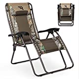TR Outdoor Zero Gravity Chair Heavy Duty Support 400Lbs Padded Reclining Folding Patio Lounge Chair with Removable Headrest Adjustable Recliner (CAMO)