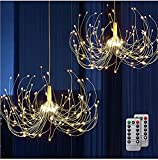 HEAGEERO Outdoor Battery Operated Chandelier 2 Pack,Firework Lights Starburst Light 180 LEDs,Ceiling Hanging Decorative Lights for Party Christmas,Indoor Outdoor Using