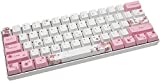 ZMX Cherry Blossom 61 Mechanical Keyboard,Hot Swappable 60Compact Mechanical 5.0Bluetooth/Type-C Wired Dual-Mode RGB Backlit Dye-Sublimation PBT Keycap Gaming Keyboard(Red Switch, Pink)