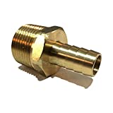 EDGE INDUSTRIAL 1/2" Hose ID to 3/4" Male NPT MNPT Straight Brass Fitting Fuel / AIR / Water / Oil / Gas / WOG (Qty 1)