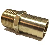 EDGE INDUSTRIAL 3/4" Hose ID to 1/2" Male NPT MNPT Straight Brass Fitting Fuel / AIR / Water / Oil / Gas / WOG (Qty 1)