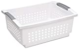 Sterilite 16648006 Stacking Plastic Basket, Large, White