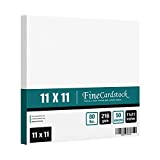 11" x 11" Square Cardstock | 80lb Cover White Thick Card Stock Paper - Smooth Finish | For Scrapbooking, Arts and Crafts, Wedding Invitations, Bussines Cards | 50 Cards Per Pack