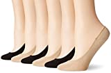 Peds Women's Lightweight Low Cut No Show Socks, Black/Nude (6-Pairs), Shoe Size: 5-10