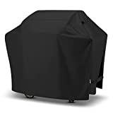 SunPatio Grill Cover 55 Inch, Outdoor Heavy Duty Waterproof Barbecue Gas Grill Cover, UV and Fade Resistant, All Weather Protection for Weber Charbroil Dyna-Glo Kenmore Grills and More, Black