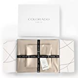 Colorado Home Co Mulberry Silk Bed Sheets Set - 100% Silk Sheets, Flat Sheet, Deep Pocket Full Fitted Sheet, and Silk Pillowcase Twin Set, Oat Beige, 4pcs Queen Size Bedding Sets