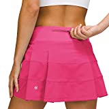 MCEDAR Pleated Tennis Skirts for Women with Pockets Golf Skorts Workout Running Sports Athletic Skirts Casual Pink/6