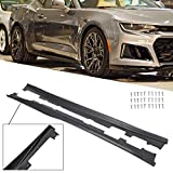 ECOTRIC Side Skirts Rocker Panel Extension Compatible with 2016-2022 Chevy Chevrolet Camaro LT LS RS SS Pair Black ZL1 Style