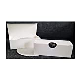 Brio9 Cake Slice Boxes for Wedding Guest, Small White Paper Doilies, and Thank you stickers 25 qty (1)