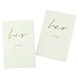 happylain Ivory Wedding Vow Books His and Hers - 4 x 6 inches Wedding Officiant Books for Newly Couples