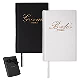AERAI Group Vow Books, Wedding Vows Book - His and Hers Vow Book for Wedding - Wedding Booklets Black and Gold - Vow Journal 5.5 x 3.9 In with Box - Wedding Notebook - Bridal Shower & Vow Renewal Gift