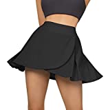 SUUKSESS Women Pleated Tennis Skirt with Pockets Golf Skorts High Waisted Mini Skirt(Black, M)