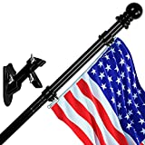 Bird Twig Flag Pole for House, 5 FT Flagpole Kit, American Flag with Pole and Bracket, Stainless Steel Professional Black Flag Pole for House Garden Yard, Residential or Commercial Flag Pole