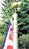 Uncommon The Original Telescoping Flagpole, 20ft Silver  Maintenance Free Flagpole Kit, Includes Aluminum Telescoping Flagpole, 3' x 5' American Flag, Hardware for 2 Flags and Detailed Installation Instructions, Made in USA