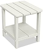 HOMREST Outdoor Side Table, Double Adirondack Rectangular End Table, Poly Lumber Outdoor Side Tables for Patio, Backyard,Pool, Indoor Outdoor Companion