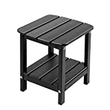 LovoIn Adirondack Table Outdoor Rectangular Side Table, Easy-Maintenance & Weather-Resistant Poly Lumber End Tables for Patio, Garden, Lawn, Indoor Outdoor Companion (Black)