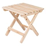 Shine Company 4109N Adirondack Square Wooden Indoor/Outdoor Patio Folding Side Table, Natural