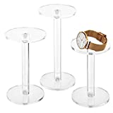 MyGift Acrylic Display Riser, Set of 3 Clear Round Acrylic Jewelry/Watch Display Pedestal Riser Stands
