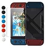 Dockable Case Compatible with Nintendo Switch, FYOUNG Protective Accessories Cover Case for Switch and for Switch Joycons with Thumbstick Caps -Black