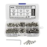 M3 Stainless Steel Hex Socket Head Cap Screws Nuts Assortment Kit, Allen Wrench Drive, Precise Metric Bolts and Nuts Set with Beautiful Assortment Tool Box for 3D Printed Project, 310 PCS (Silver)