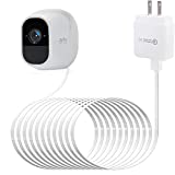 Arlo Camera Charger Cable,Weatherproof 6.56ft/2m Charging Cable for Arlo Pro/Arlo Pro 2/Arlo Go Camera with Quick Charge 3.0 Adapter,White Power Extension Cable+Adapter (Cable+Adapter)