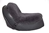 Alaska Leather Medium Sheepskin Buttpad - Motorcycle Seat Pad (Charcoal Sheared)