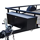 WEIZE Trailer Tongue Box, 2.31cu.ft. Heavy Duty Trailer Tool Box, Black Steel, 35x12.2x11.8inch