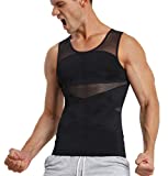 TAILONG Men's Compression Shirt for Body Shaper Slimming Vest Tight Tummy Underwear Tank Top (Black, XXXX-Large)